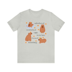 Capybara T Shirt - Funny Unbothered Design Tee - Soft Airlume Cotton, Cozy Fall Style, Casual Comfortable Fit image 8