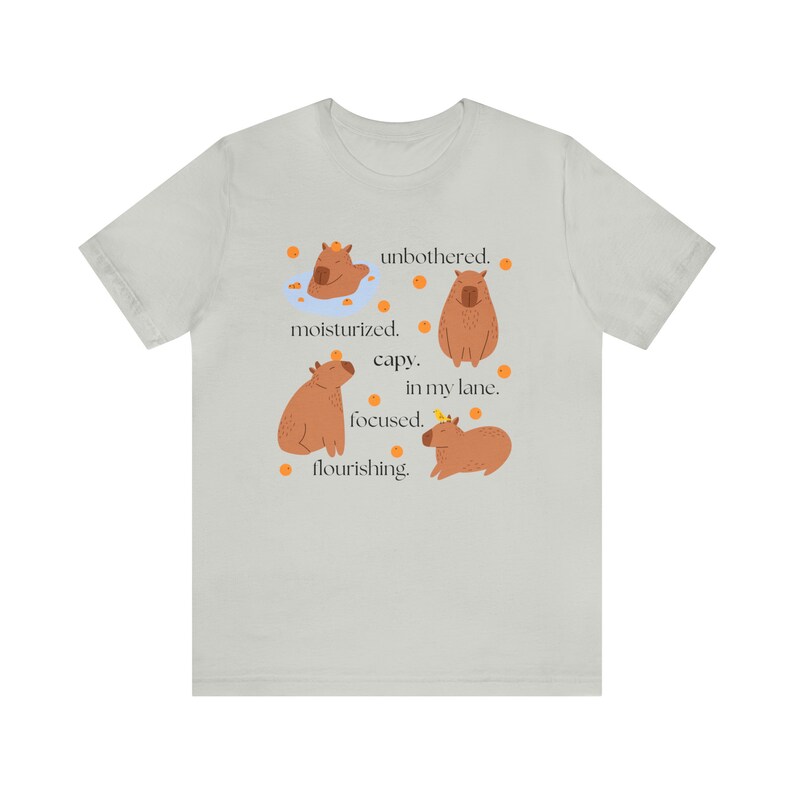 Capybara T Shirt - Funny Unbothered Design Tee - Soft Airlume Cotton, Cozy Fall Style, Casual Comfortable Fit image 8