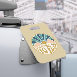 Personalized Luggage Tag for Travel Lovers and Airline Crew ID, Great Day To Fly Custom Baggage Name Tag, Unique Pilot/Flight Attendant Gift