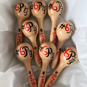 Personalised Maracas Rattles | Hand Lettered Wedding Favours | Custom ...