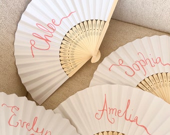 Personalised Paper Fans with Hand Lettering