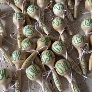 Personalised Maracas/Rattles with Hand Lettering