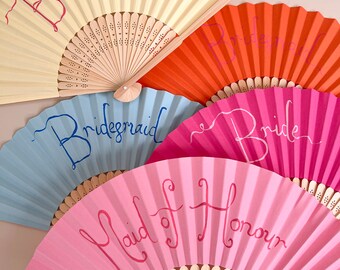 Personalised Paper Fans with Hand Lettering