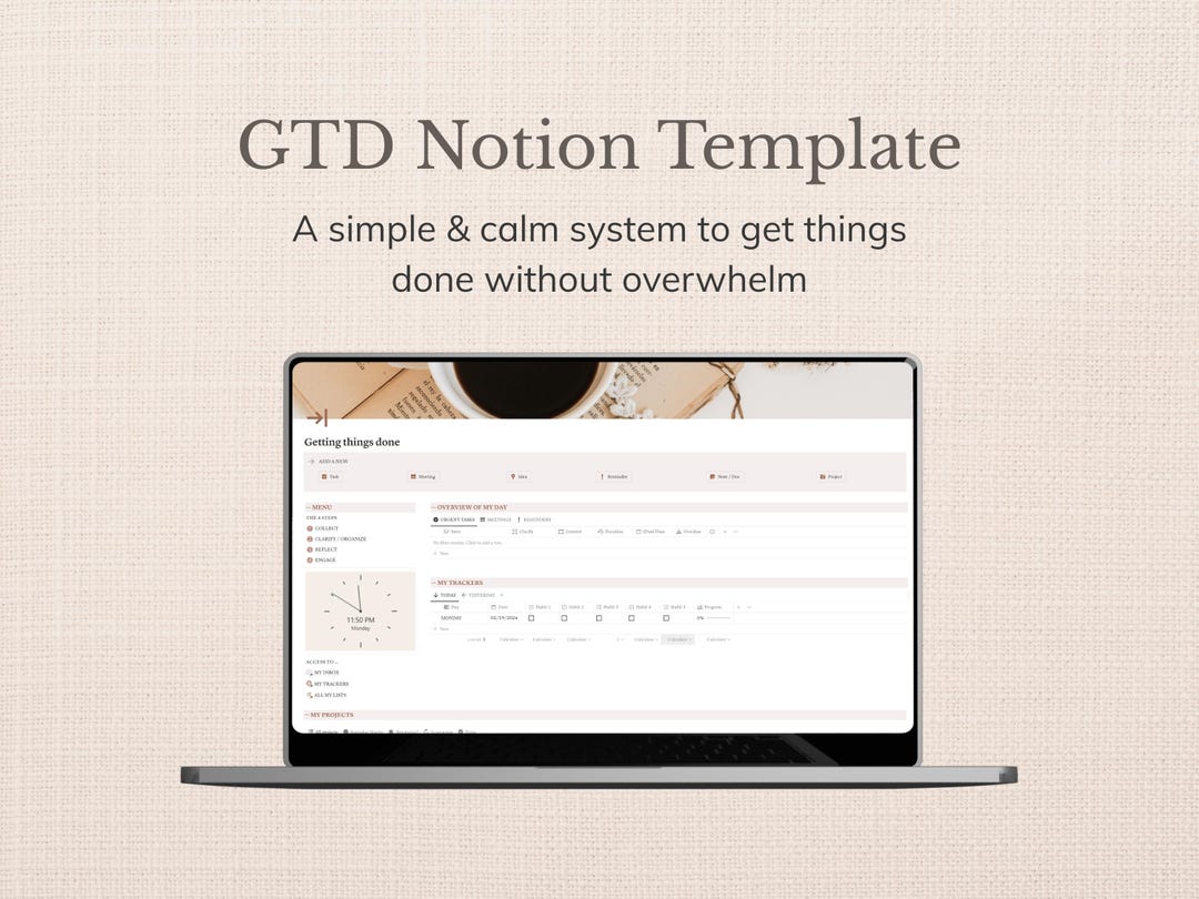 GTD Notion Template – Simple & Minimalist Getting Things Done Planner ...