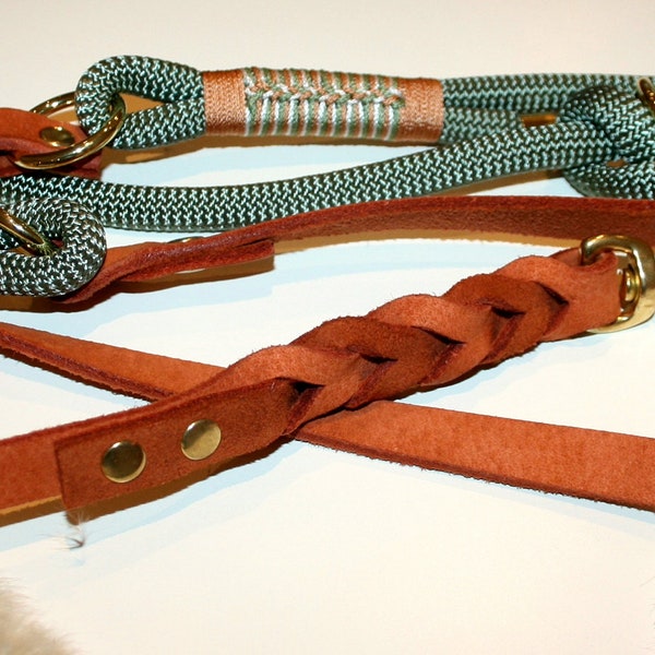 Dog leash Tauleine X Leather / Handmade
