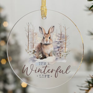 Retro Woodland Ornament Set Vintage-feel Christmas Tree Decoration Gift for Her Family Party Host Keepsake Winter Scene Watercolor Ornament