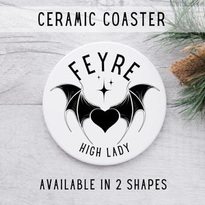 Feyre Coasters Velaris High Lady Cup Mats Housewarming Gift   for ACOTAR Book Lovers City Of Starlight Fantasy Reader Ceramic Coaster Set