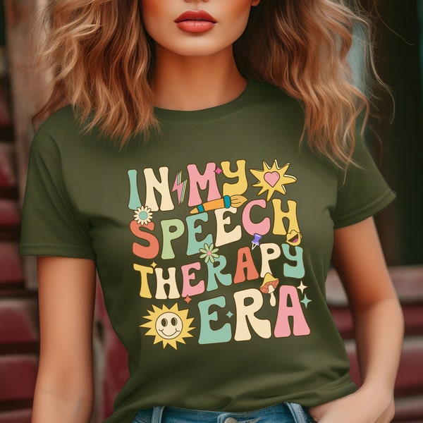 Speech Therapy Era Sweatshirt Retro Pastel Speech Shirt Occupational Therapy Gift Language Pathologist Funny SLP T-shirt White Mug Gift Set