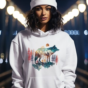 Galaxy wolf unisex hoodie discount