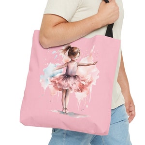 Cute Ballerina Coquette Tote Bag Pink Little Girl Dancer Tutu Ballet Core Tote Trendy Coquette Accessories Soft Pink Feminine Work Bag