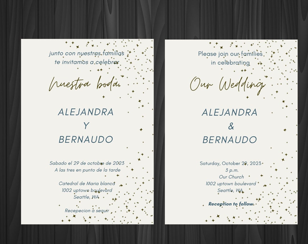 Bilingual Wedding Invitations, Invitaciones De Boda En Espanol Y Ingles