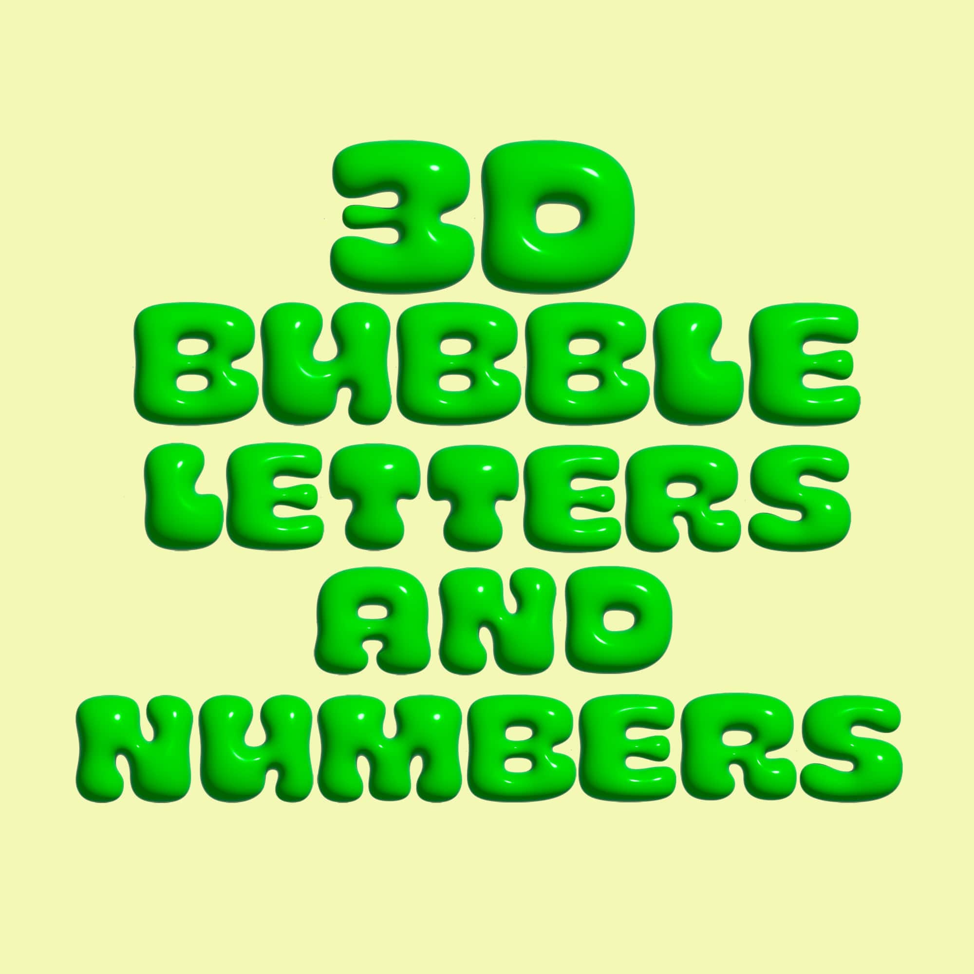3D Green Alphabet Set Png, Svg, a to Z and Numbers, 3d Letters, Bubble ...