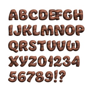 3D Wood Letters Alphabet. Wood Font, Wood Png, Printable Alphabet ...