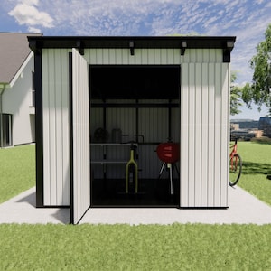Storage Shed Plans PDF, Step-by-Step DIY Build Guide, 3D Architectural Rendering, Realistic Visualization Rendering, Craftsman Design