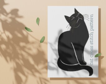 Mini punto croce semplice gatto nero: fai da te
