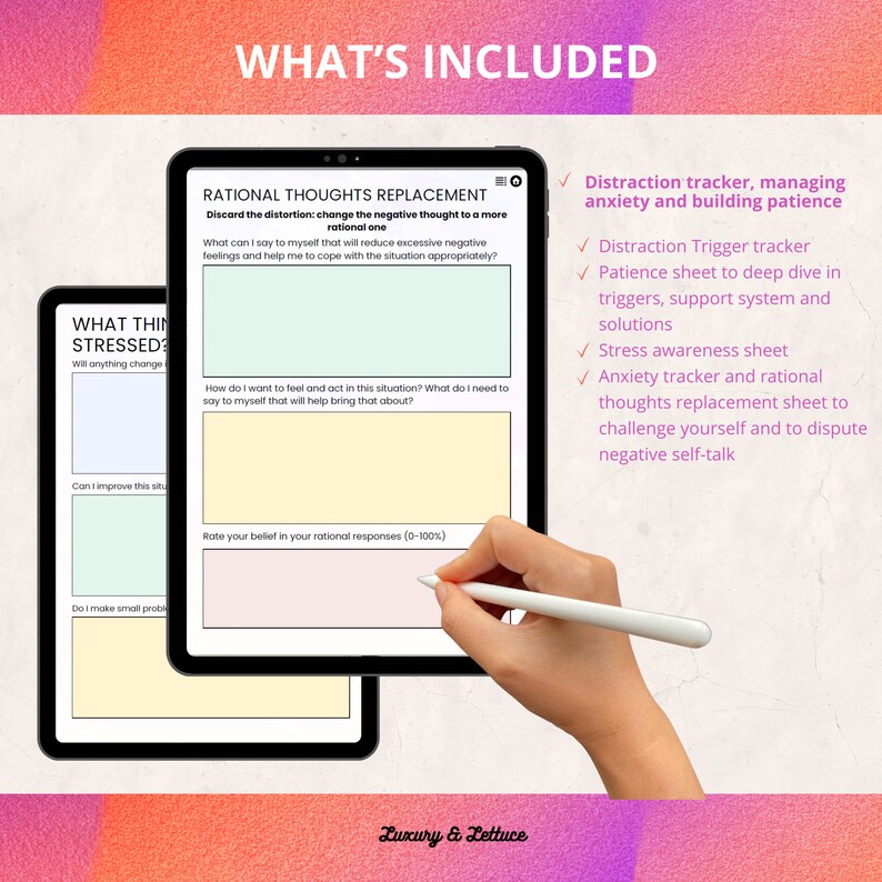 Hyperlinked Digital Therapy Journal With Anxiet Journaling, Mental ...