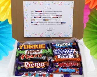 Novelty 40th Birthday Gift, 40th Birthday Gift, Personalised 40th Chocolate Letterbox Gift, Milestone Birthday, Chocolate Poem,