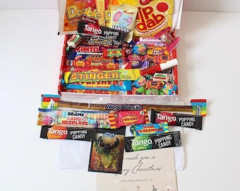 Festive Christmas Letterbox Sweet Gift –40 Retro Sweets, Personalised Note, Perfect for Sweet Lovers, Corporate Gift & Chocolate Alternative