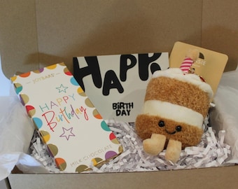 Birthday Letterbox Gift with Plush Cupcake Charm & Chocolate Bar