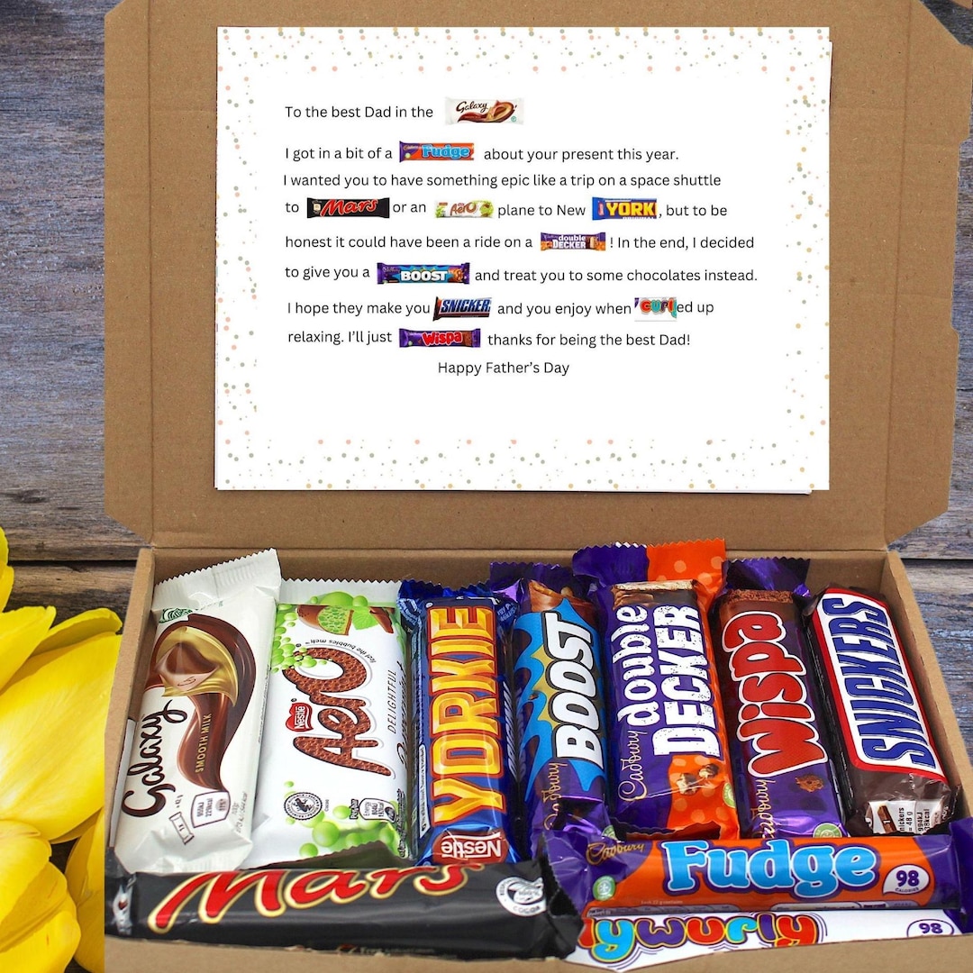 Personalised Father's Day Chocolate Poem Gift Box: Treat Box for Dad ...