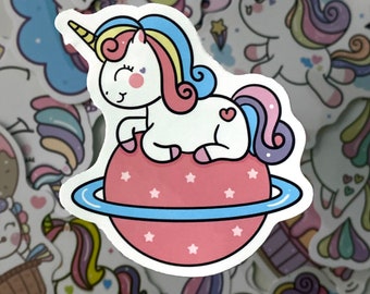 The pastel unicorns one - 17 stickers - pinks and blues, unicorn stickers for girls and boys