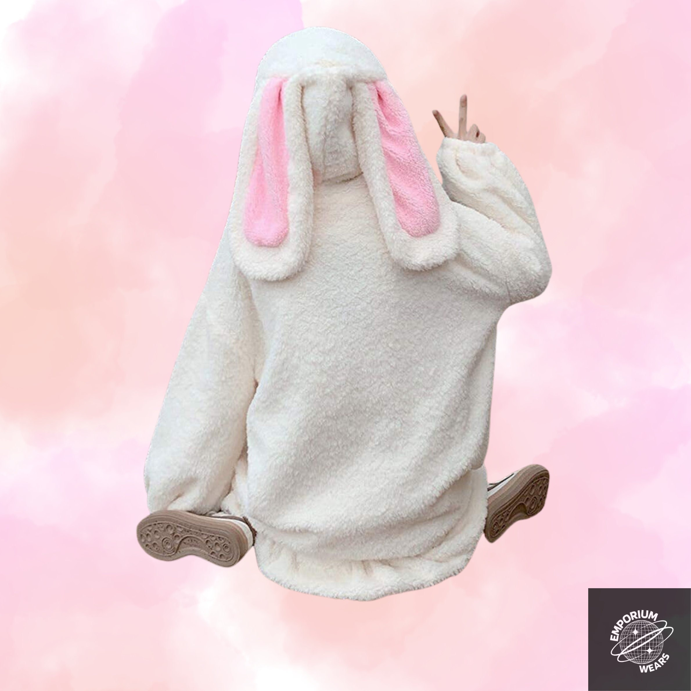 Rabbit hoodie with best sale ears