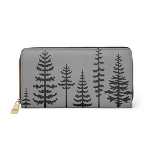 Cartera gris con cremallera