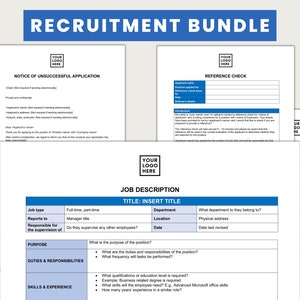 Recruitment Bundle ǀ HR Forms ǀ New Employee | Recruitment Form | Employee Onboarding ǀ Human Resources Forms ǀ New Hire | Templates