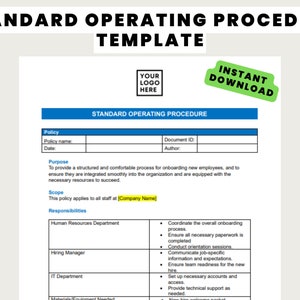 Standard Operating Procedure | HR Forms ǀ SOP | Recruitment Form | Employee Onboarding ǀ Human Resources Forms ǀ New Hire | Templates
