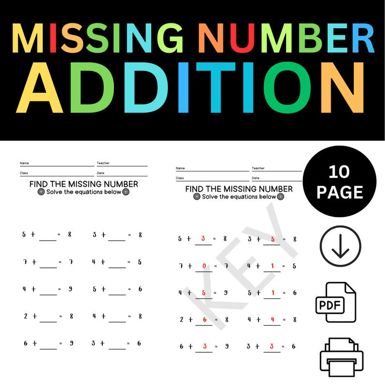 One-digit Addition Worksheets for Kids A4 Size No Page Numbers 100 ...