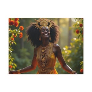 Print, Oshun Yoruba Göttin Liebe und Reproduktion, Wandkunst, Afrocentric Wohnkultur, Afrikanische Mythologie Poster, spirituelles Kunstwerk,