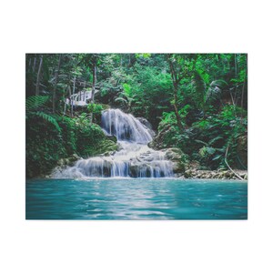 River, Canvas Wall Art, river Waterfall Nature Landscape Print, Matte Stretched Painting, Home Decor, Gift for Nature Lovers, Room Decor
