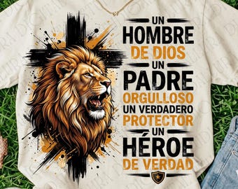 Un Hombre De Dios Padre Protector PNG Christian Faith Gift for Dad Spanish Digital