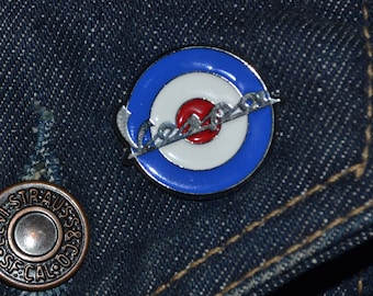 Vespa Target /Roundel Pin RAF Colors (max.dim 26 mm) - vintage deadstock Enamel Metal Lapel Pin Badge