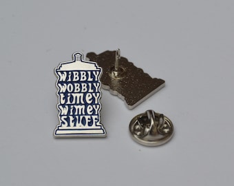 Wibbly, Wobbly, Timey Wimey Stuff Pin (max.dim 22mm) Doctor Who, DR WHO, Tardis, Police Box, Dalek, Cyberman - Enamel Metal Lapel Badge ts