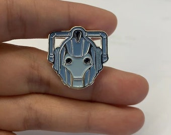 Cyberman Pin *New Design* (max.dim 22mm) DR WHO , Tardis, Police Box, Time Machine, Dalek - Enamel Metal Lapel Pin Badge