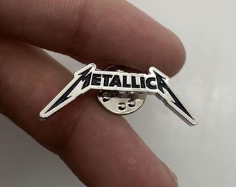 ヴィンテージ メタリカ ピン (最大寸法 32 mm) エナメル メタル ラペル ピン バッジ メガ デス トラッシュ メタル ハード ロック MC ミュージック