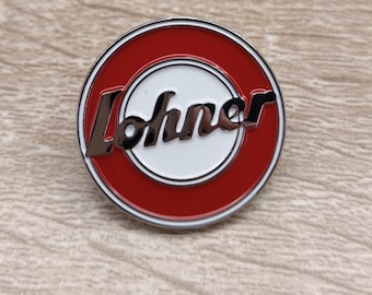 Lohner Motorscooter Pin & Patch (diam 25 mm or 3 inch/8 cm embroidered) Enamel Metal Lapel Pin Honda Susuki Yamaha Indian Norton BSA MC