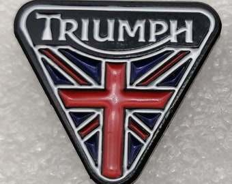 Triumph Motorcycle Triangle Pin (max.dim 25 mm) Vintage Deadstock - Enamel Metal Lapel Pin Badge Bonneville Tiger MC ts