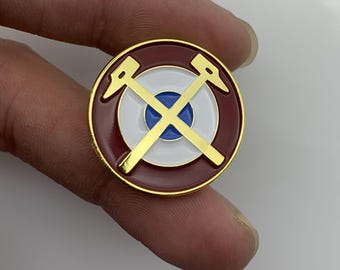 West Ham The Hammers style Target/Roundel Pin (max.dim 25 mm) - vintage deadstock Enamel Metal Lapel Badge Vespa Football Westham Soccer ts