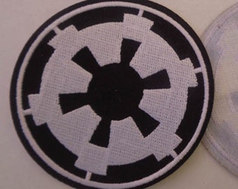 Parche de engranaje imperial para piloto de TIE, tripulación de escaneo, etc. Diámetro de 3 pulgadas, bordado en blanco y negro o negro y plateado, Star Wars