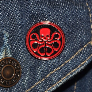 Hydra Logo Pin classic style from Captain America (max.dim 22 mm) SHIELD - Enamel Metal Lapel Pin Badge