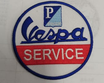 Vespa Service Patch Patch *New Design* (embroidered dim 8 cm) Vespa Scooter Scooter Lambretta Mod Northern Soul MC