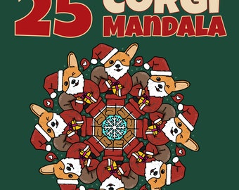 Corgi Dog Theme Mandala Coloring Pages