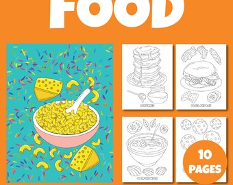 My Favorite Food Coloring Pages For Kids Printable Digital .pdf Pack 1