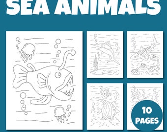 Sea Animal Printable .pdf Instant Download Coloring Pages - Pack 3