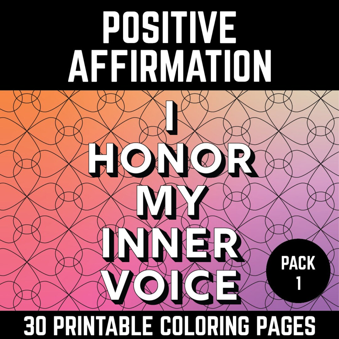 Positive Affirmation Coloring Pages Printable Pdf Pack 1 - Etsy