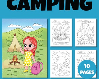 Camping Coloring Sheets Pack 2