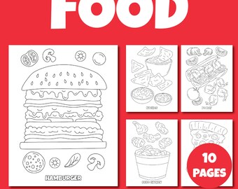 My Favorite Food Coloring Pages For Kids Printable Digital .pdf Pack 2