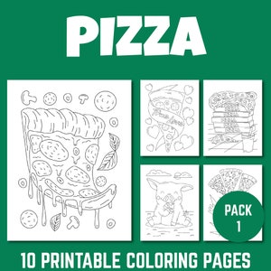 Pizza Lover Printable Digital Coloring Pages pdf Pack 1